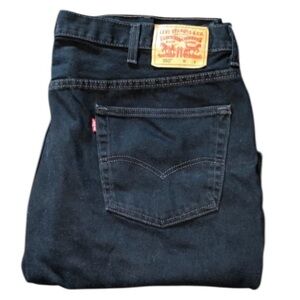 Levis 550 Relaxed Fit 100% Cotton Denim Jeans Black Zip Work Mens Size 44x34 (I)
